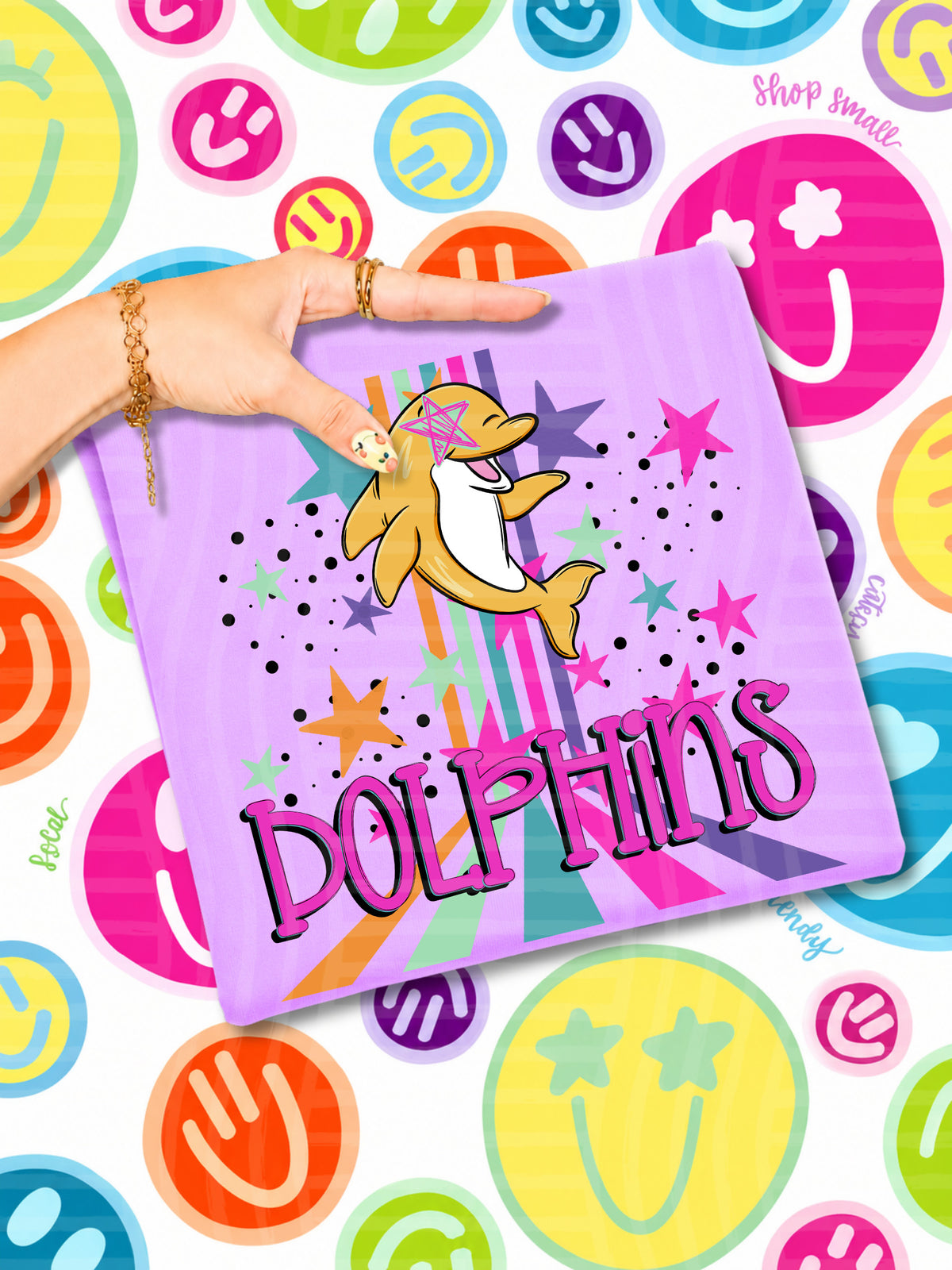 dolphins starry eyes rainbow (caplinger) DTF Transfer