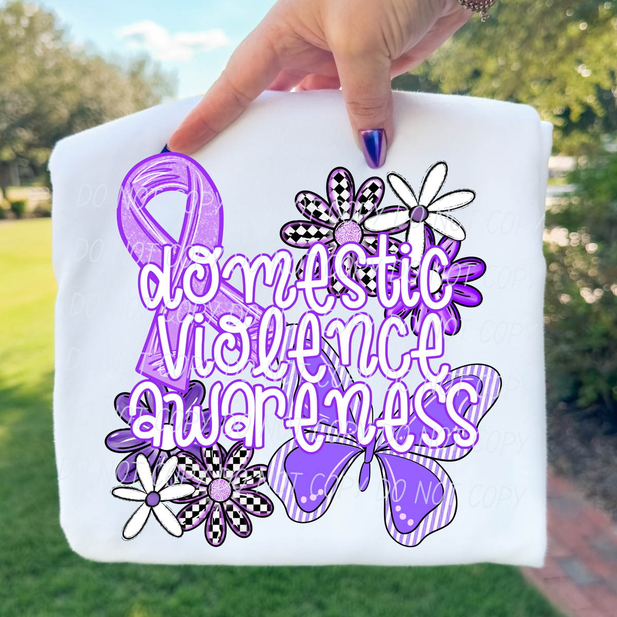 Domestic Violence Awareness-ribbon and butterfly (CITY) DTF Transfer