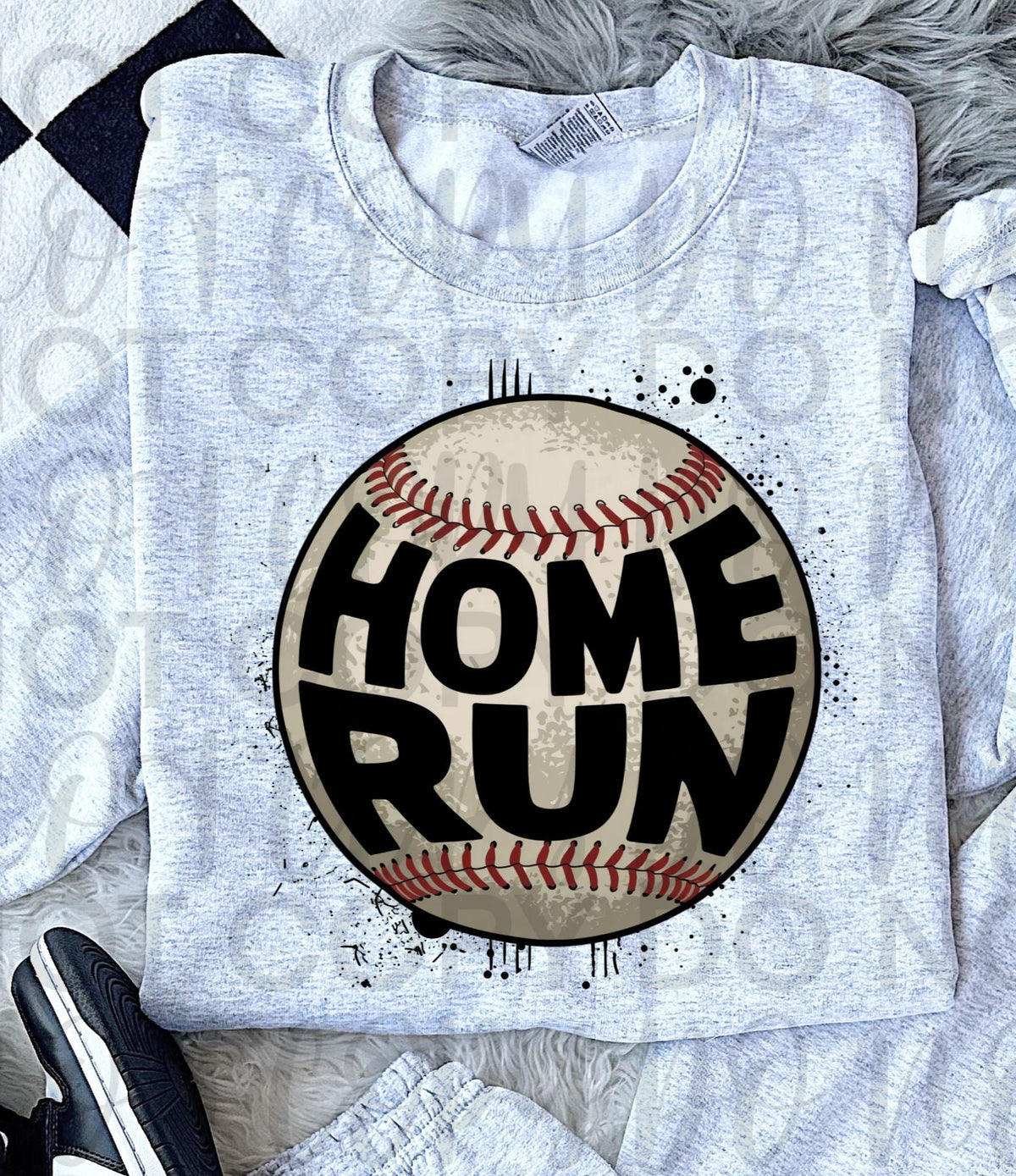 Home Run Splatter BASEBALL (Starlight) DTF transfer