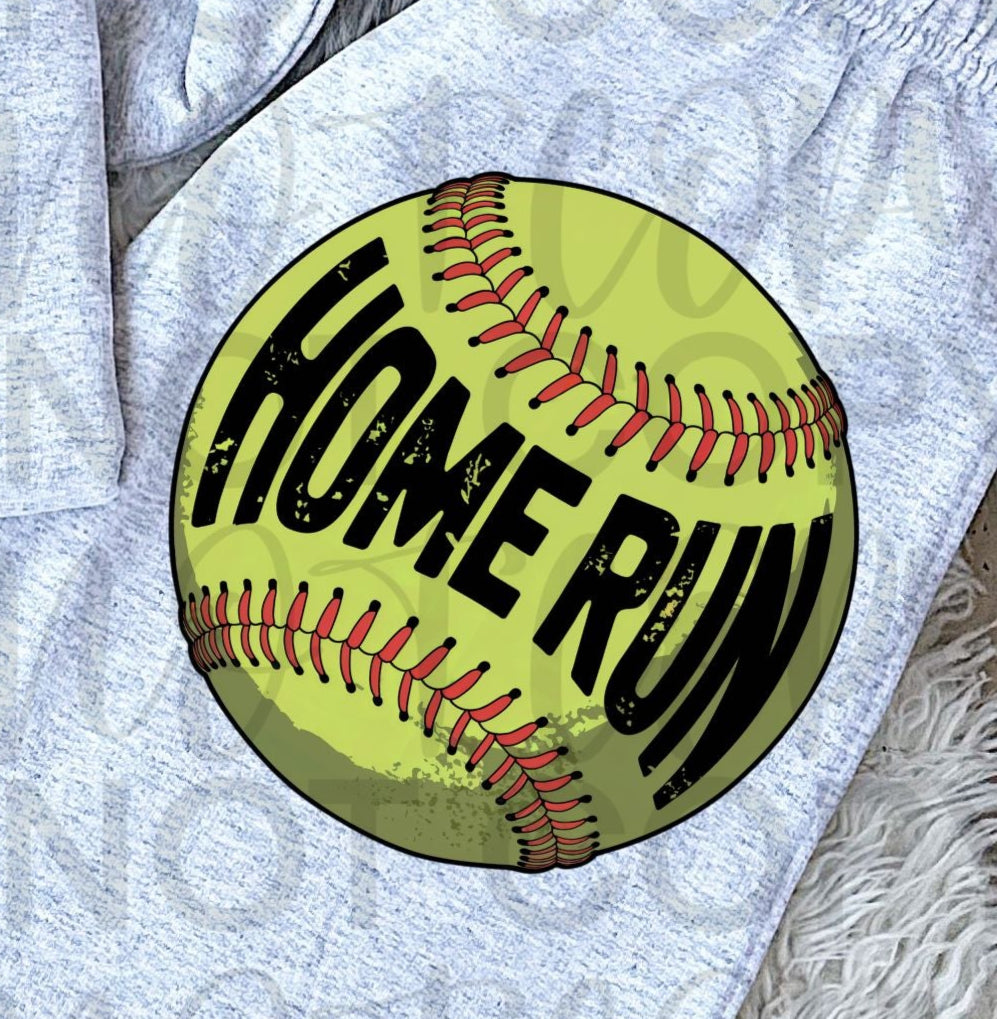 Home Run NO Splatter SOFTBALL (Starlight) DTF transfer