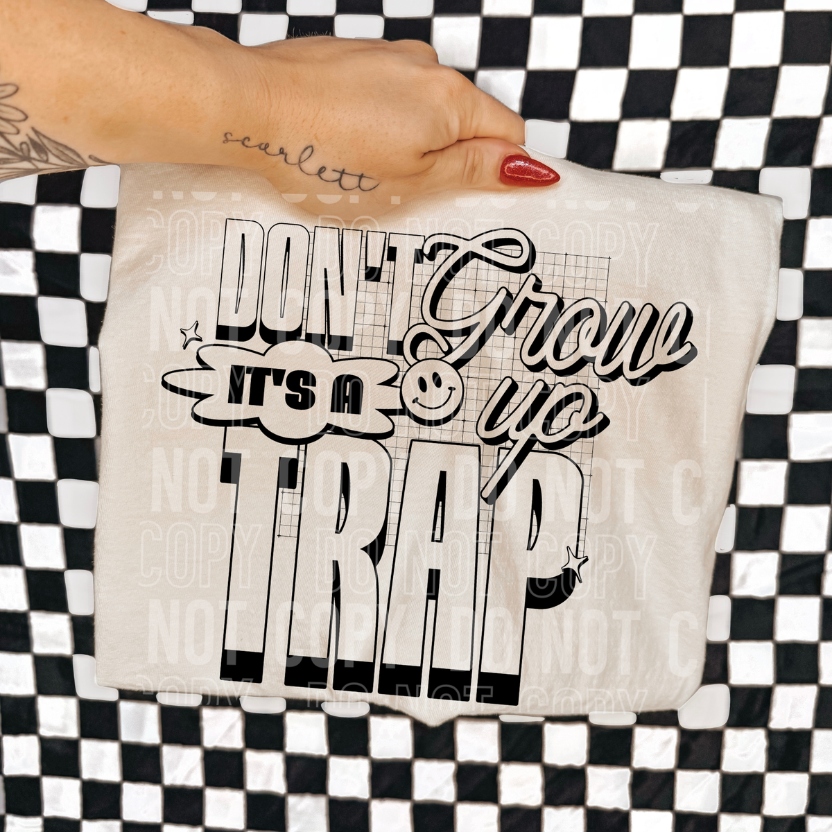 Don't grow up it's a trap BLACK (SBB) DTF Transfer