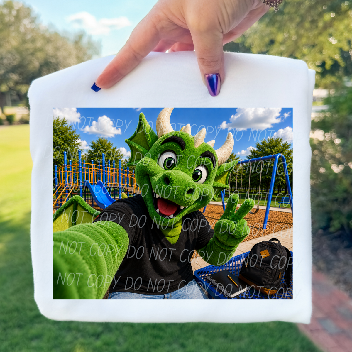 Dragon Green Mascot (City) DTF transfer