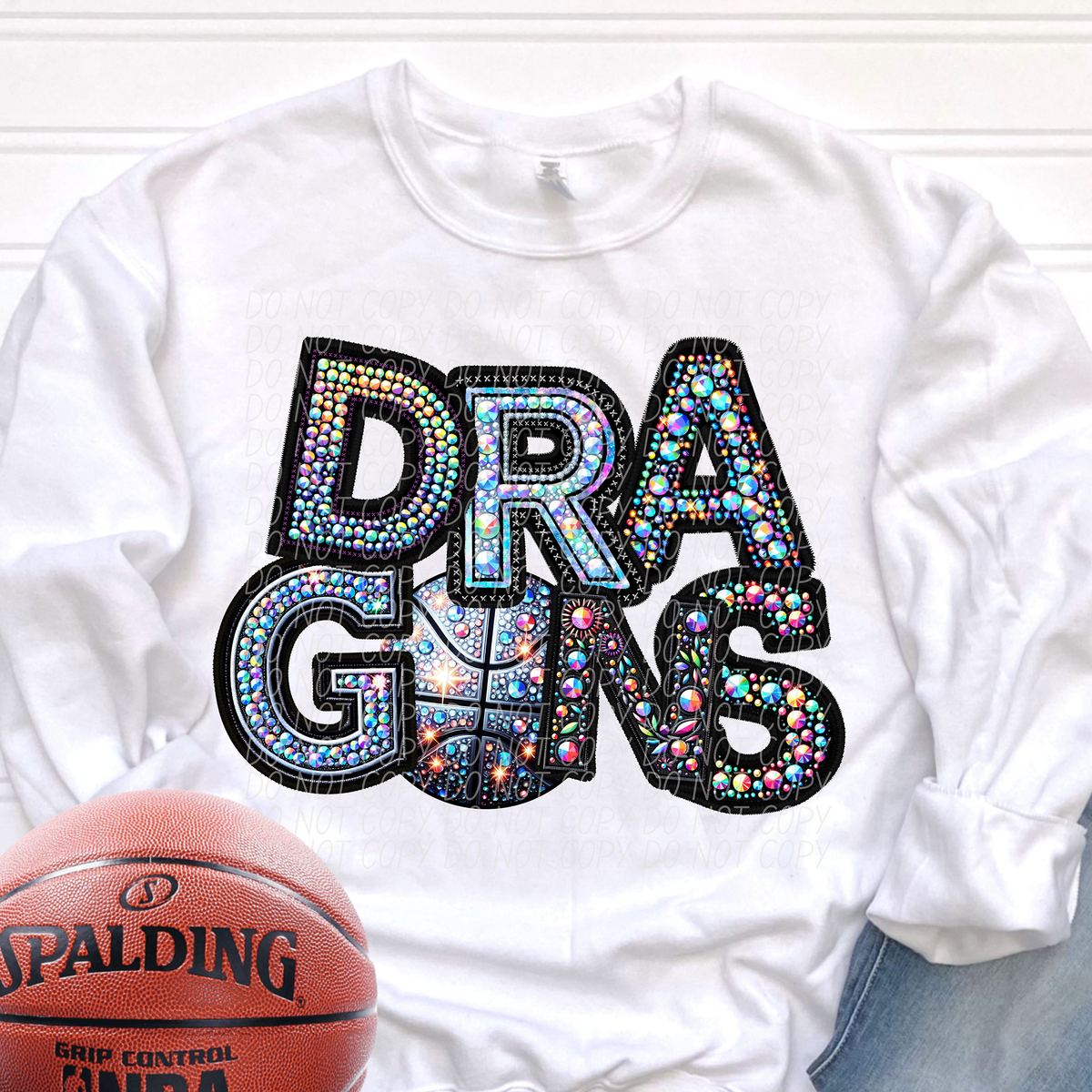 Dragons Basketball Rhinestone (CITY) 66521 DTF transfer