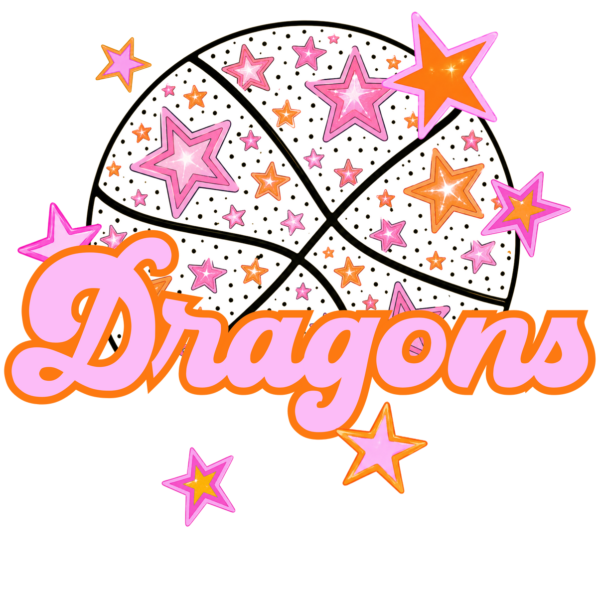 dragons pink basketball (city) DTF transfer