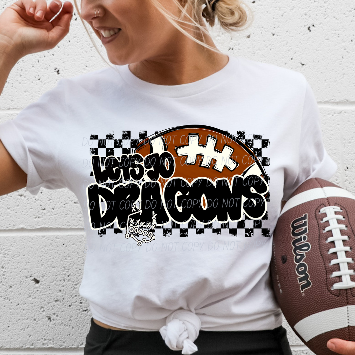 Let's go Dragons (checkered background) (City) DTF Transfer