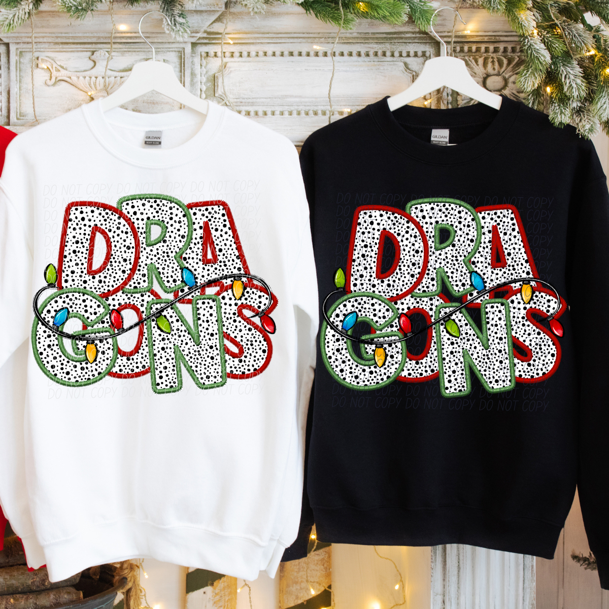 Dragons Christmas Light Mascots (City) DTF Transfer