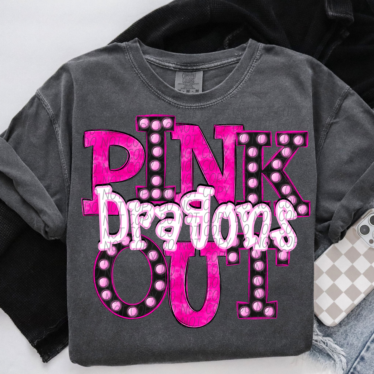 Dragons Pink Out Marquee (City) 113005 DTF transfer