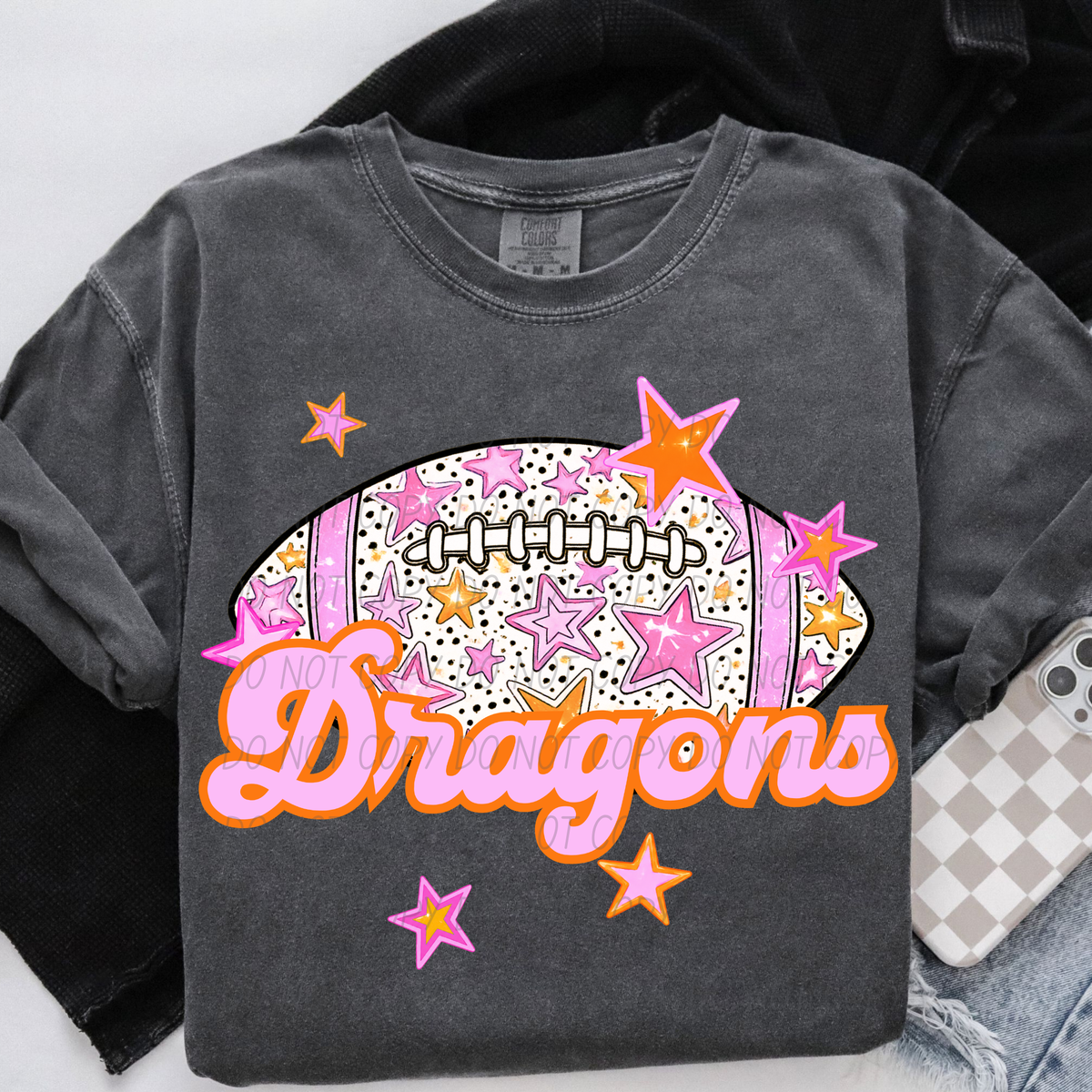 Dragons pink football (city) DTF transfer