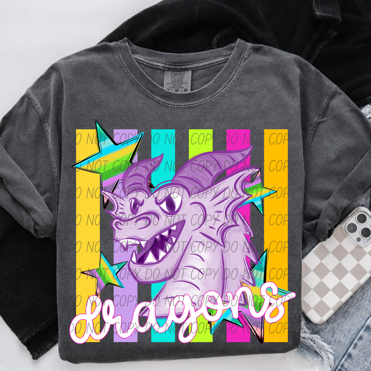 Dragons purple neon (City) DTF Transfer