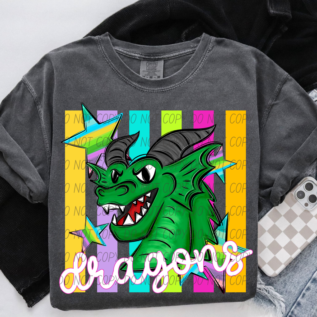Dragons neon strips (City) DTF Transfer