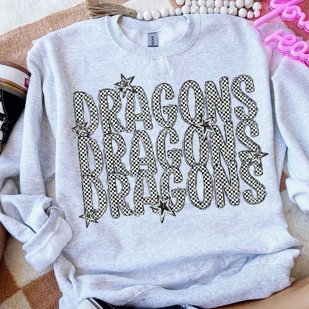 Dragons checker star stacked (City)DTF transfer