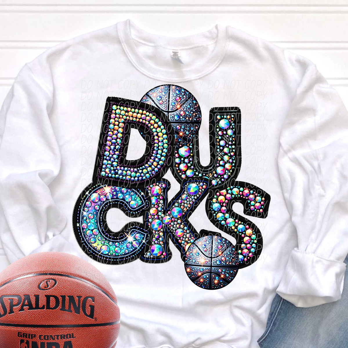 Ducks Basketball Rhinestone (CITY) 66522 DTF transfer