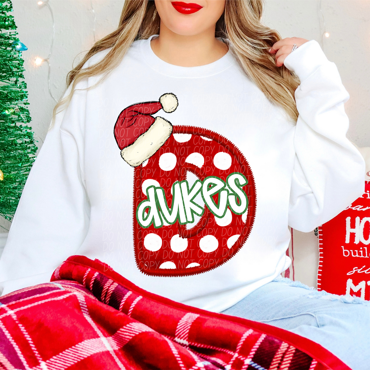 D Dukes Christmas Faux Embroidery (CITY) 66296 DTF transfer