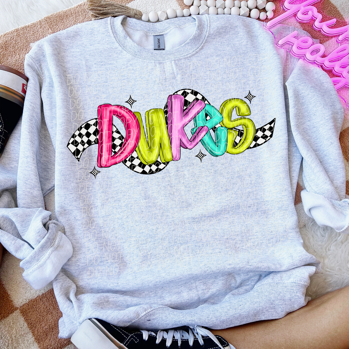 Dukes Colorful Checker 74180 DTF Transfer