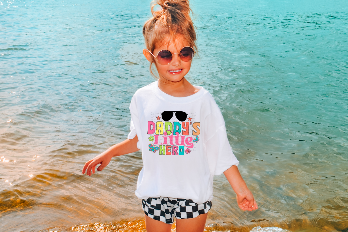 Daddy's Little Hero Black Shades 76510 DTF Transfer