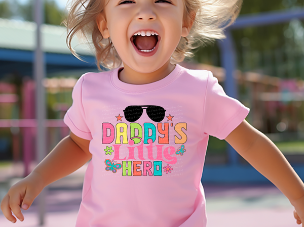 Daddy's Little Hero Black Shades 76510 DTF Transfer