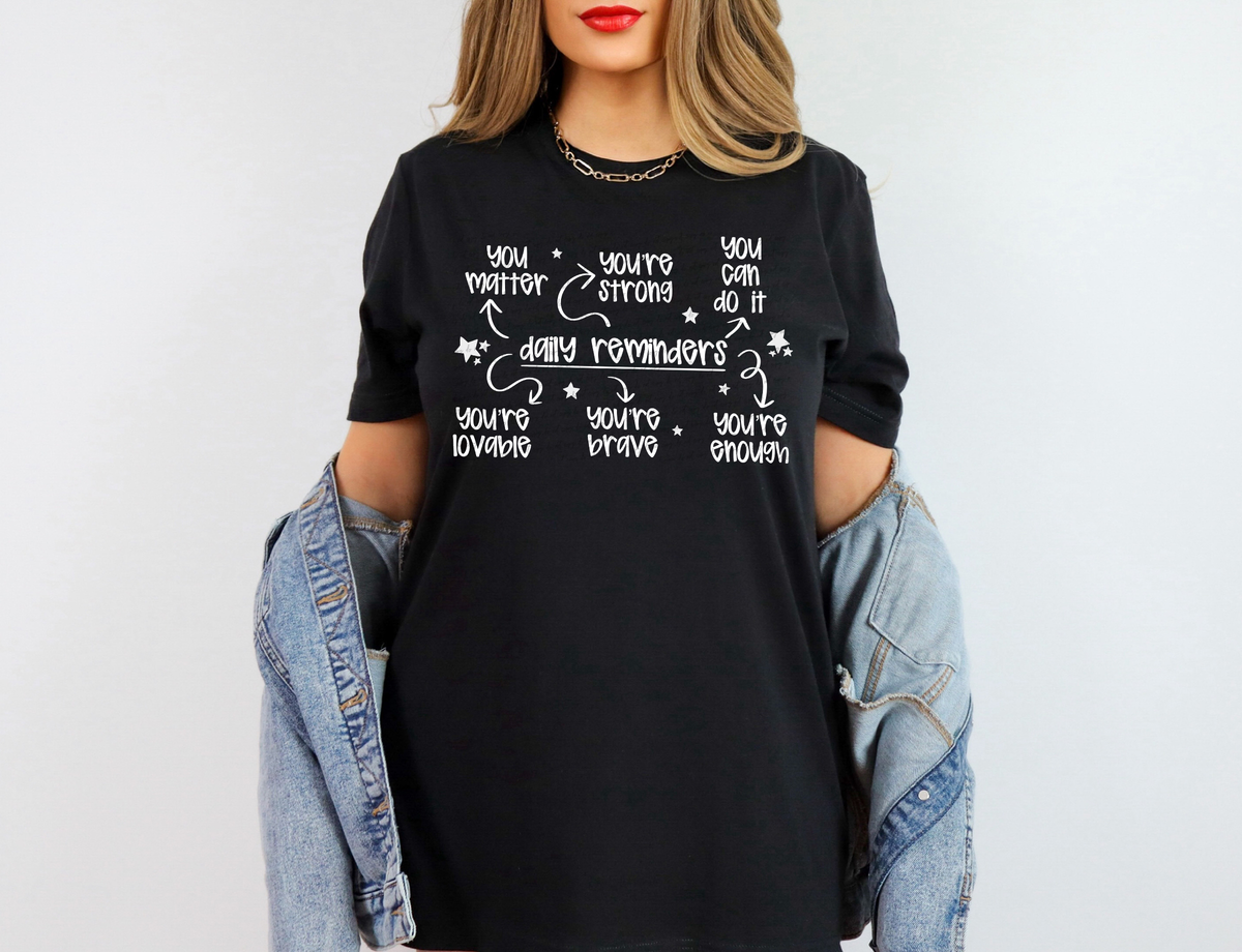 Daily Reminders Affirmations White 86497 DTF Transfer