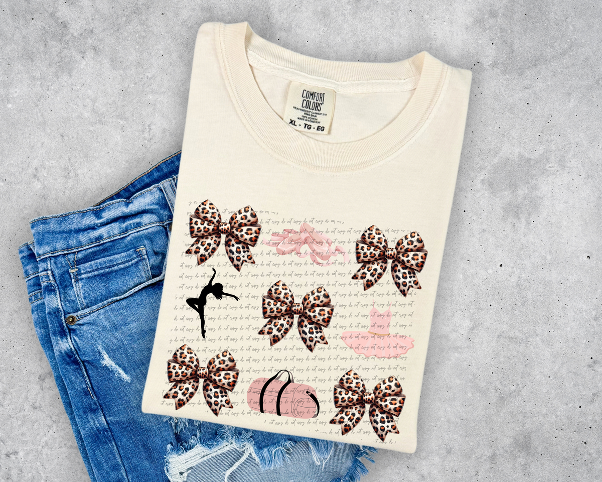 Dance Leopard Bow Grid 46298 DTF transfer