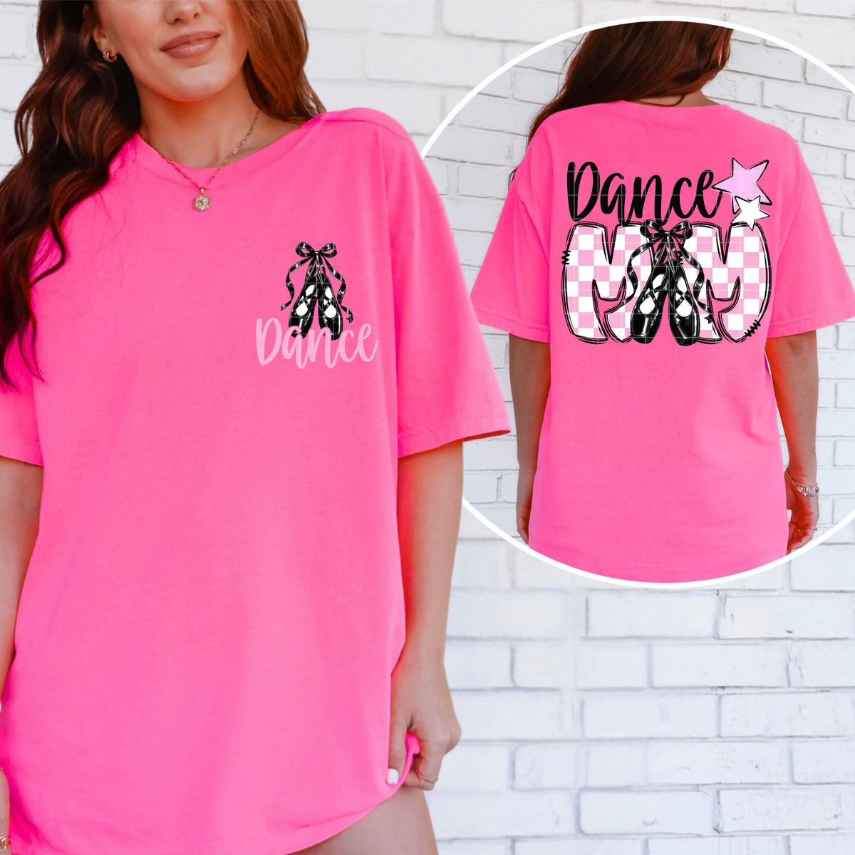 Dance mom pink checkered BACK ONLY (SDD) DTF transfer
