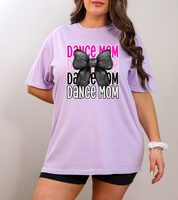 Dance Mom Pink Stacked Black Bow 46299 DTF transfer