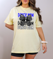 Dance Mom Royal Stacked Black Bow 46300 DTF transfer