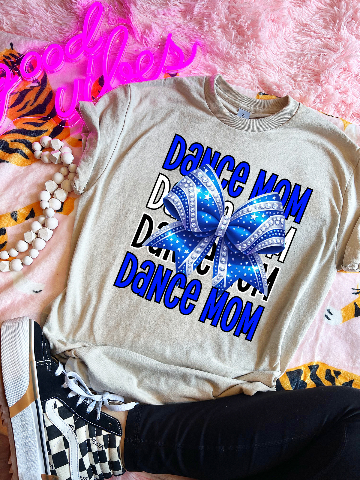 Dance Mom Stacked Royal Blue Bow 117822 DTF transfer