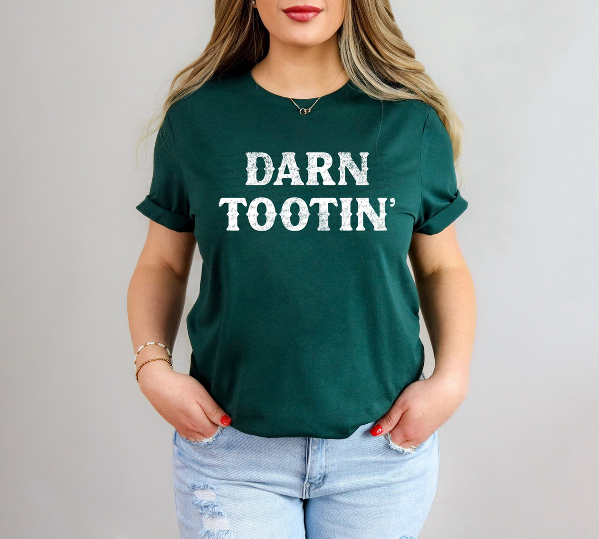 Darn Tootin' Gothic White Grunge 86789 DTF Transfer