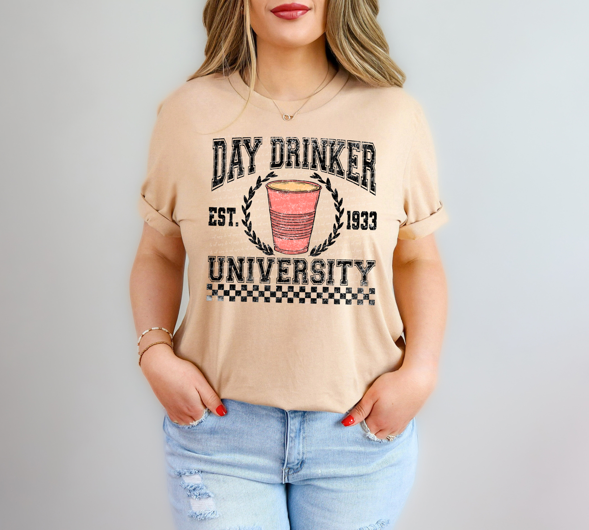 Day Drinker University Est. 1933 Grunge 89205 DTF Transfer