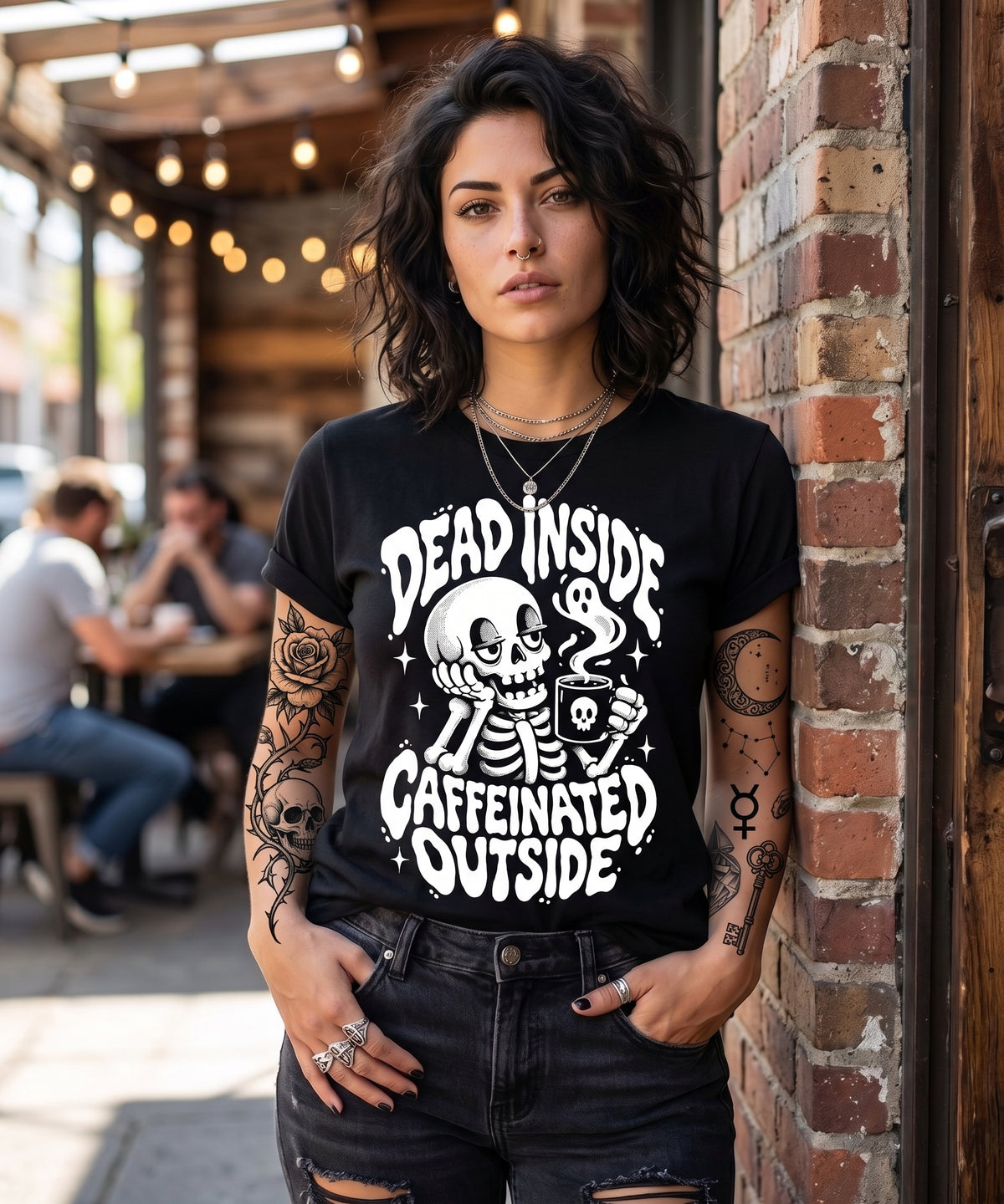 Dead inside caffeinated outside (KD) DTF Transfer