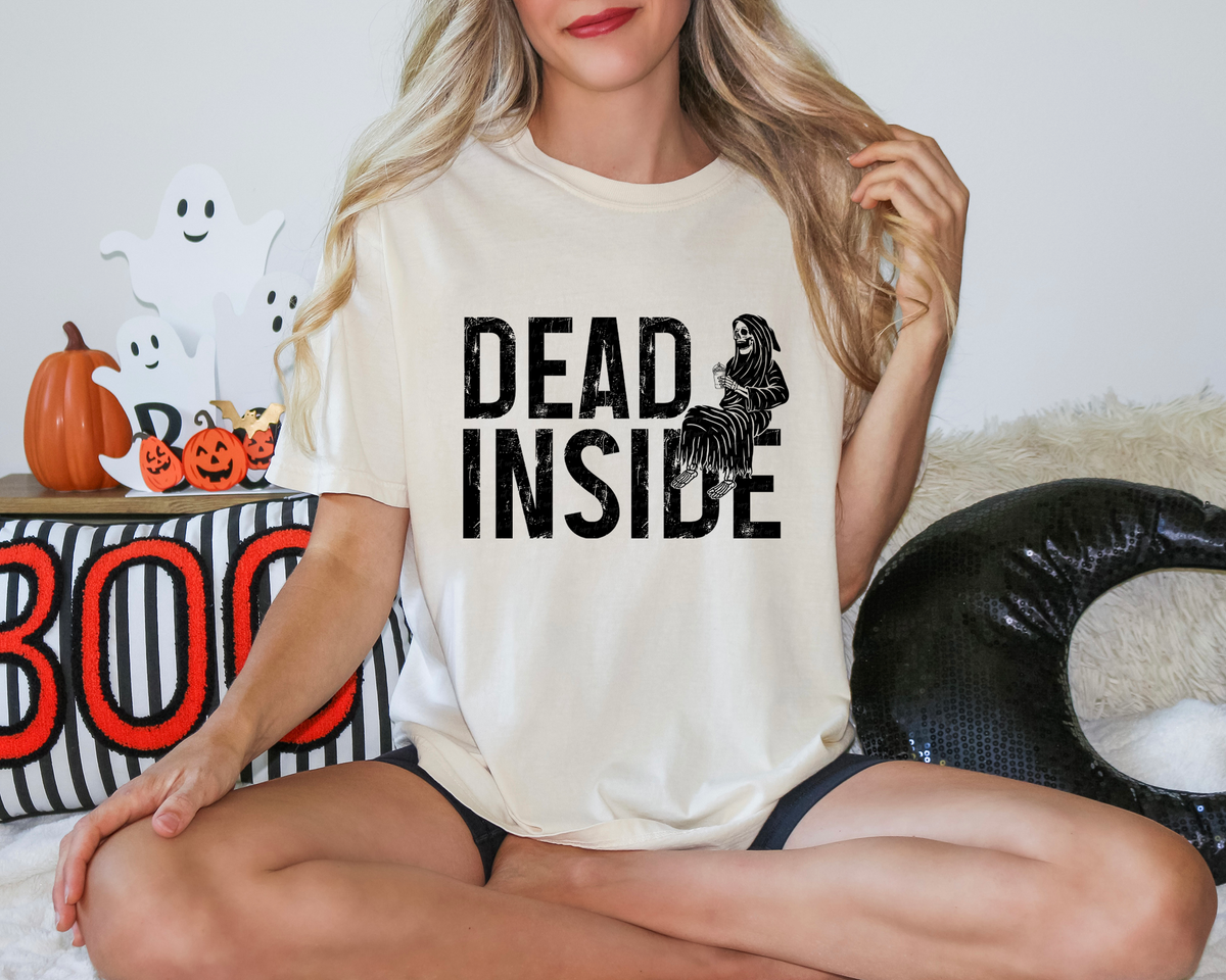 Dead Inside Grim Reaper Black Font 115905 DTF Transfer