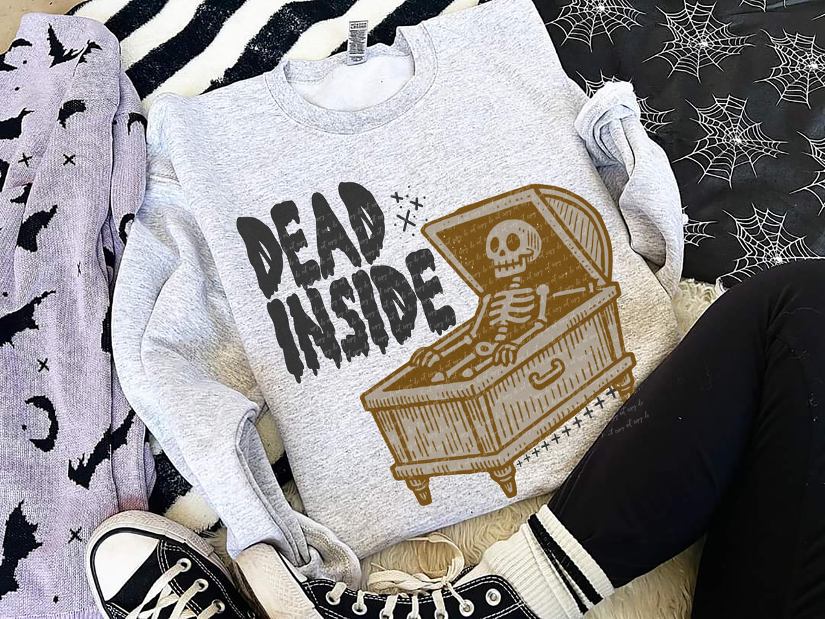 Dead Inside Skeleton Coffin 59849 DTF Transfer