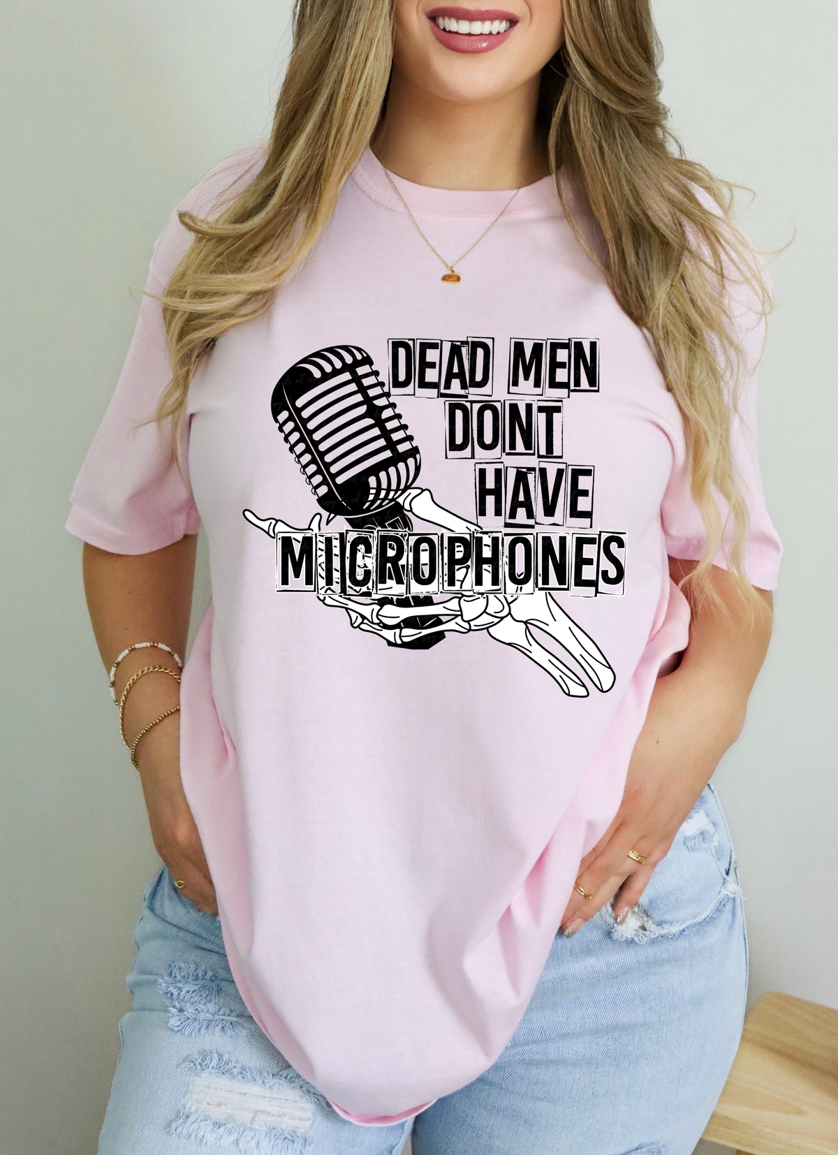Dead Men Don't Have Microphones Skellie Hand 115300 DTF Transfer
