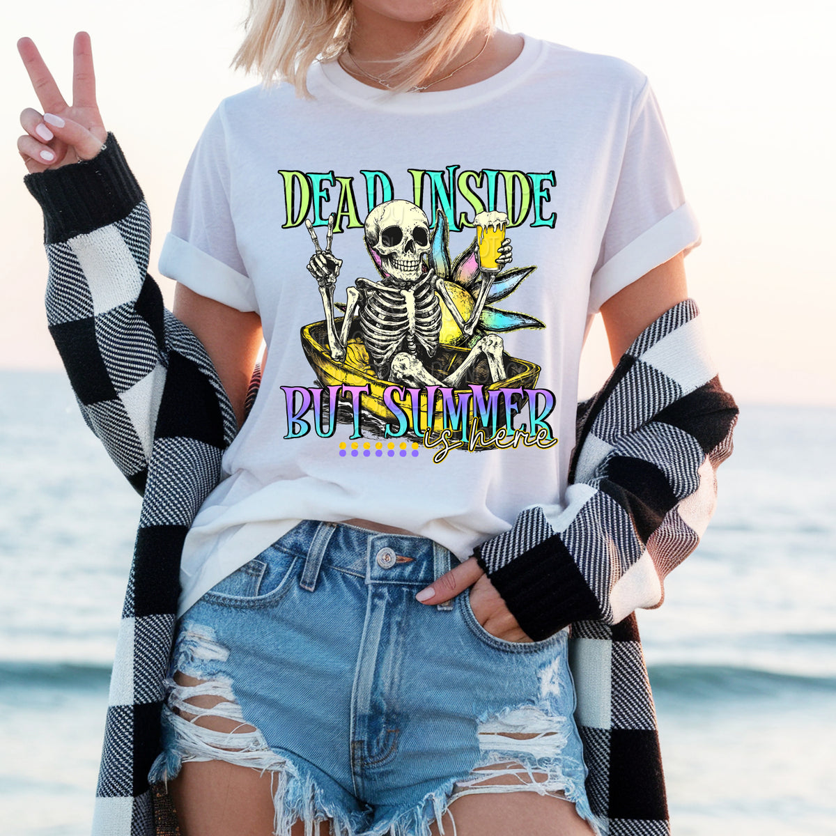 Dead inside but summer is here 103509 DTF transfer