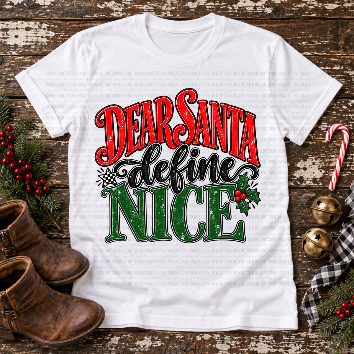 Dear Santa define nice holly berries (Revel) DTF