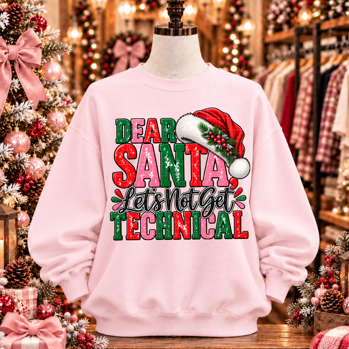 Dear Santa let's not get technical with Santa hat (SDD) DTF Transfer