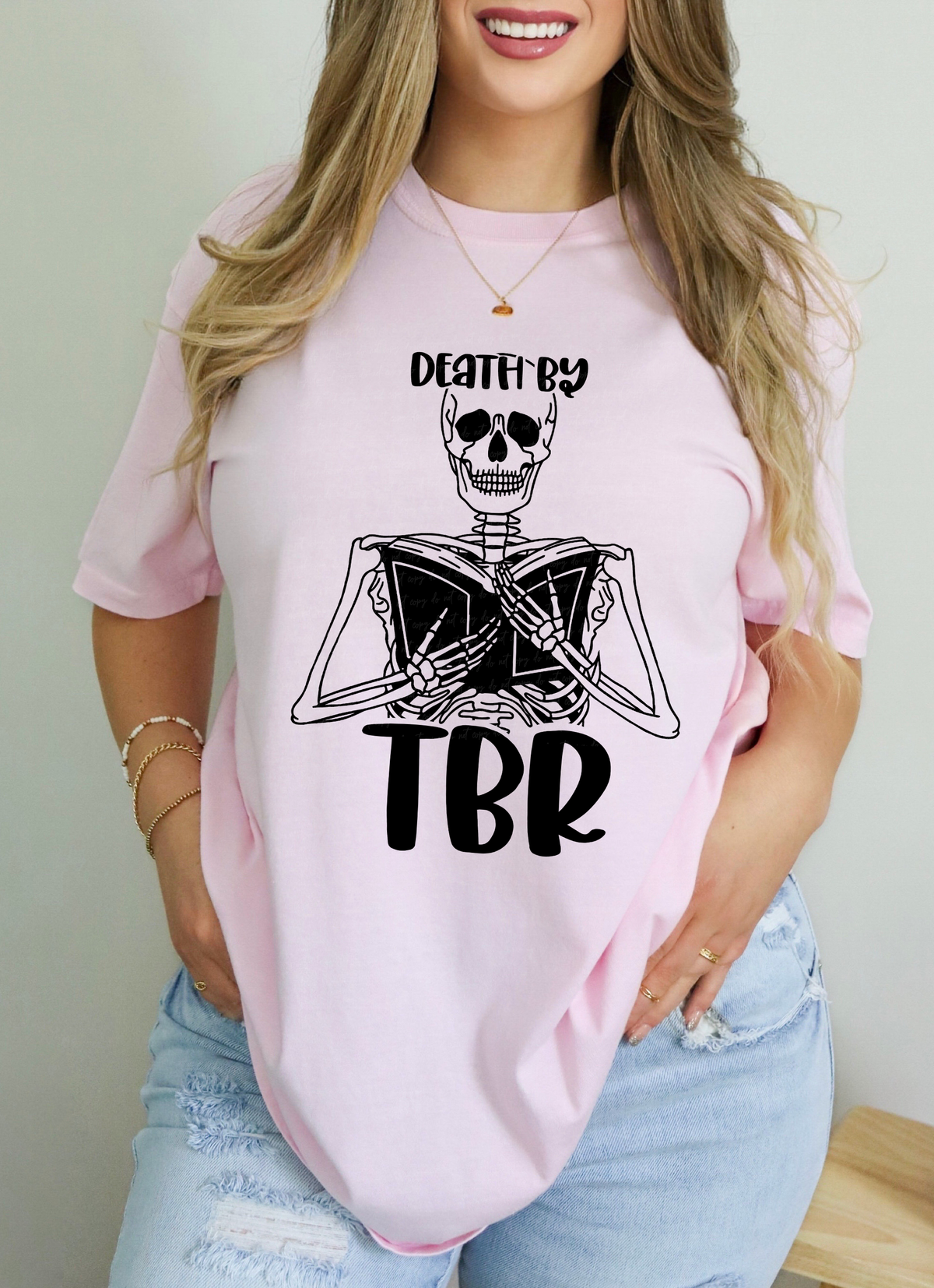 Death By TBR Skellie Reading Book 115301 DTF Transfer