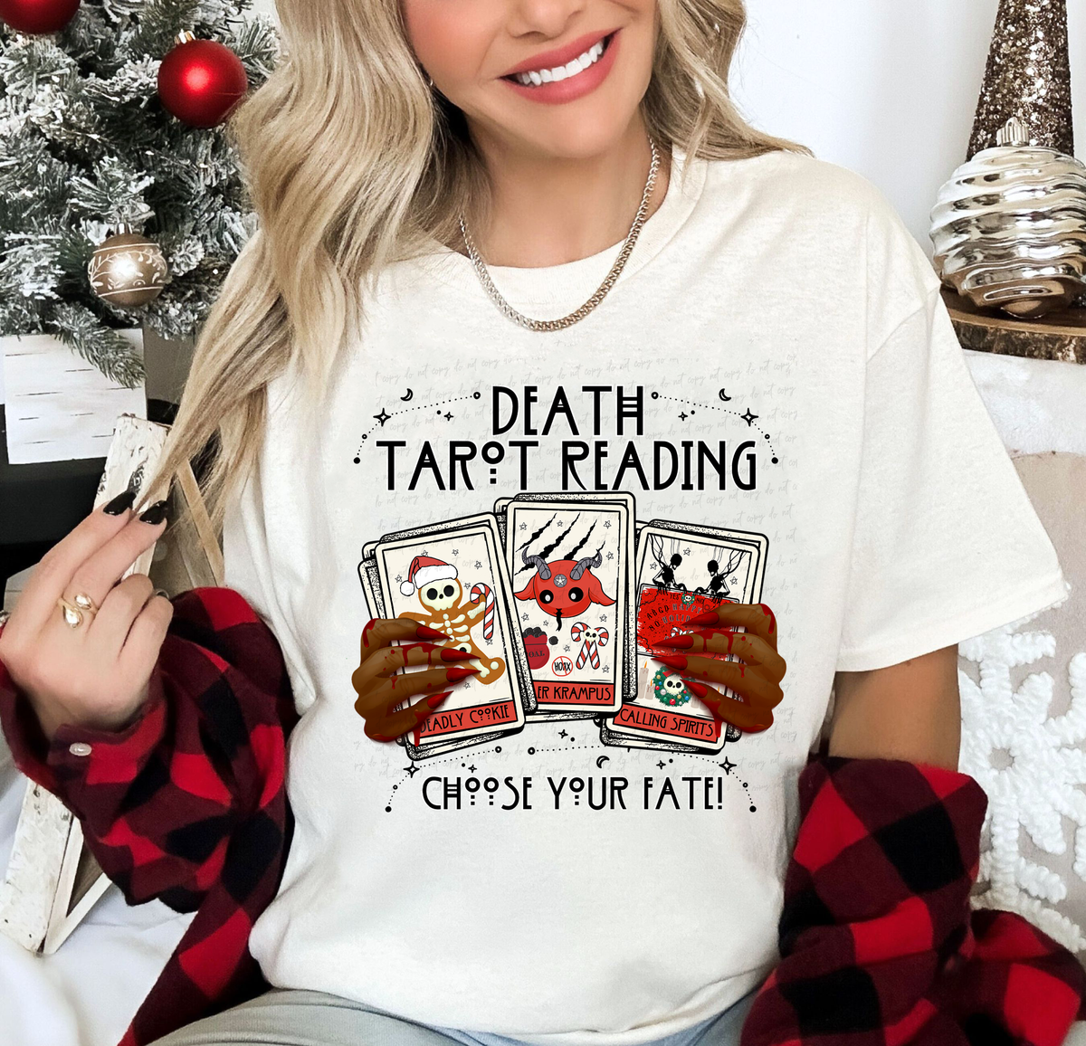 Death Tarot Reading Choose Your Fate Christmas Tarot Card 114993 DTF Transfer