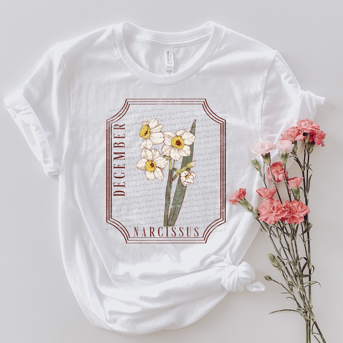 December Narcissus Flower Grunge 86674 DTF Transfer