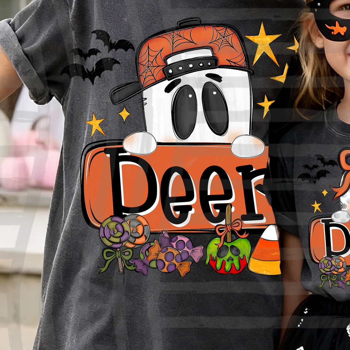 Deer-Halloween BOY Ghost with hat (Caplinger) DTF Transfer