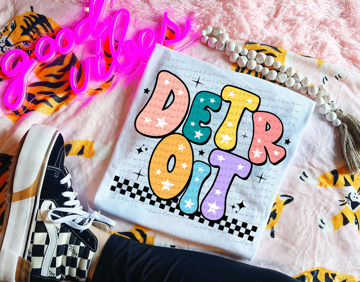 Detroit Colorful Groovy Font 89151 DTF Transfer