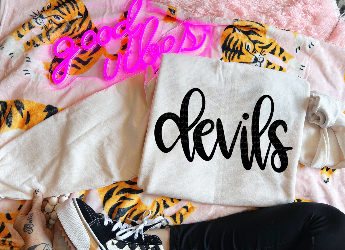 Devils Hand Lettered 54044 DTF transfer