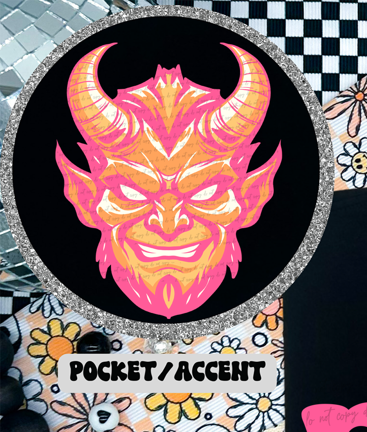 Devils Stacked School Mascot (Pocket Print) 89042 DTF Transfer