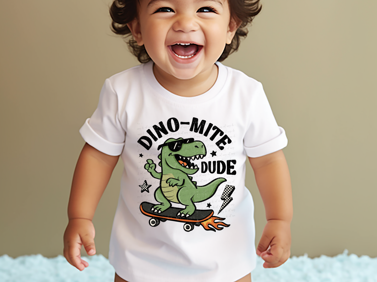 Dino-mite Dude Skateboard 111756 DTF transfer