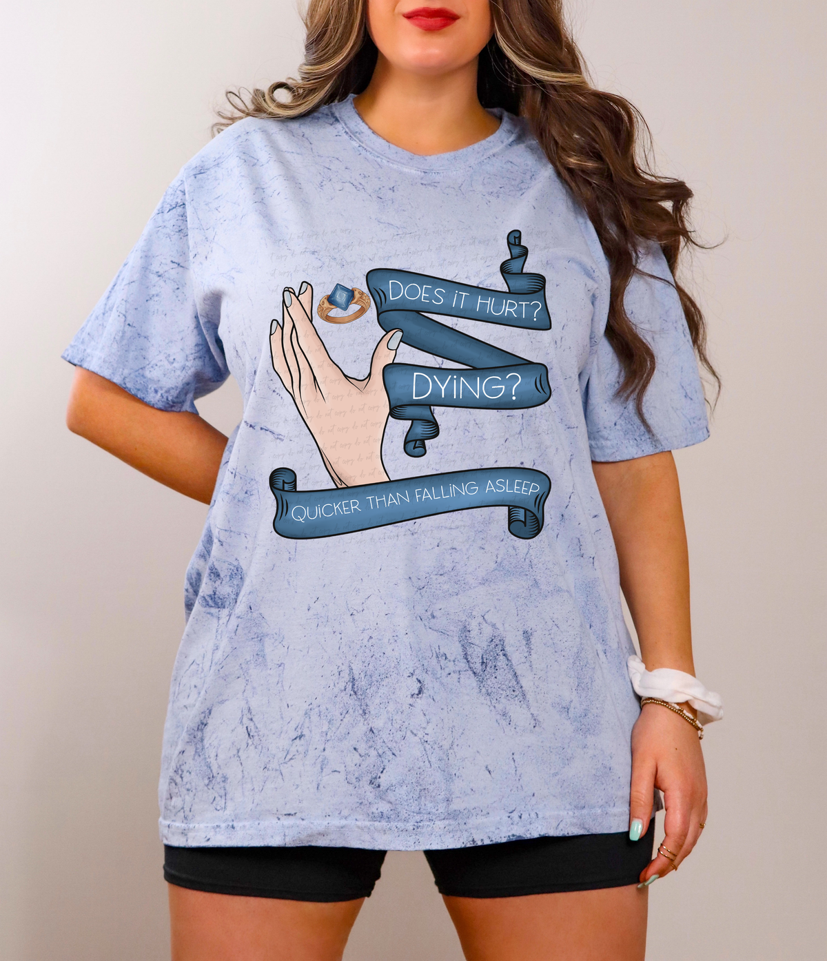 Does It Hurt Dying Quicker Than Falling Asleep Hand Ring 115365 DTF transfer