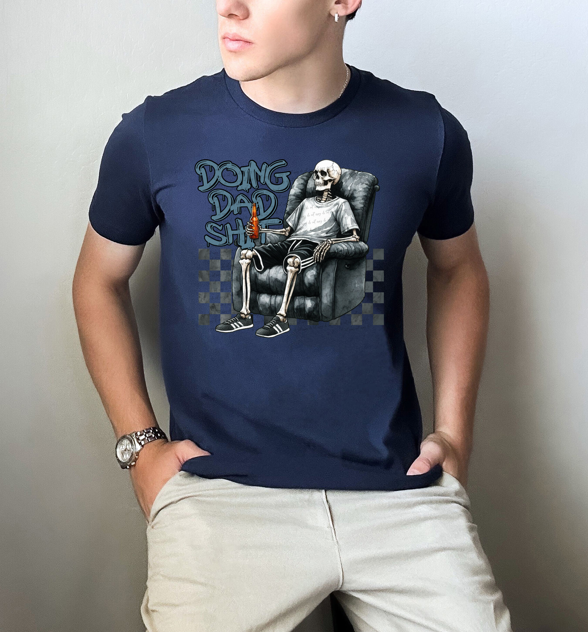 Doing Dad Shit Checkered Skellie 74697 DTF Transfer