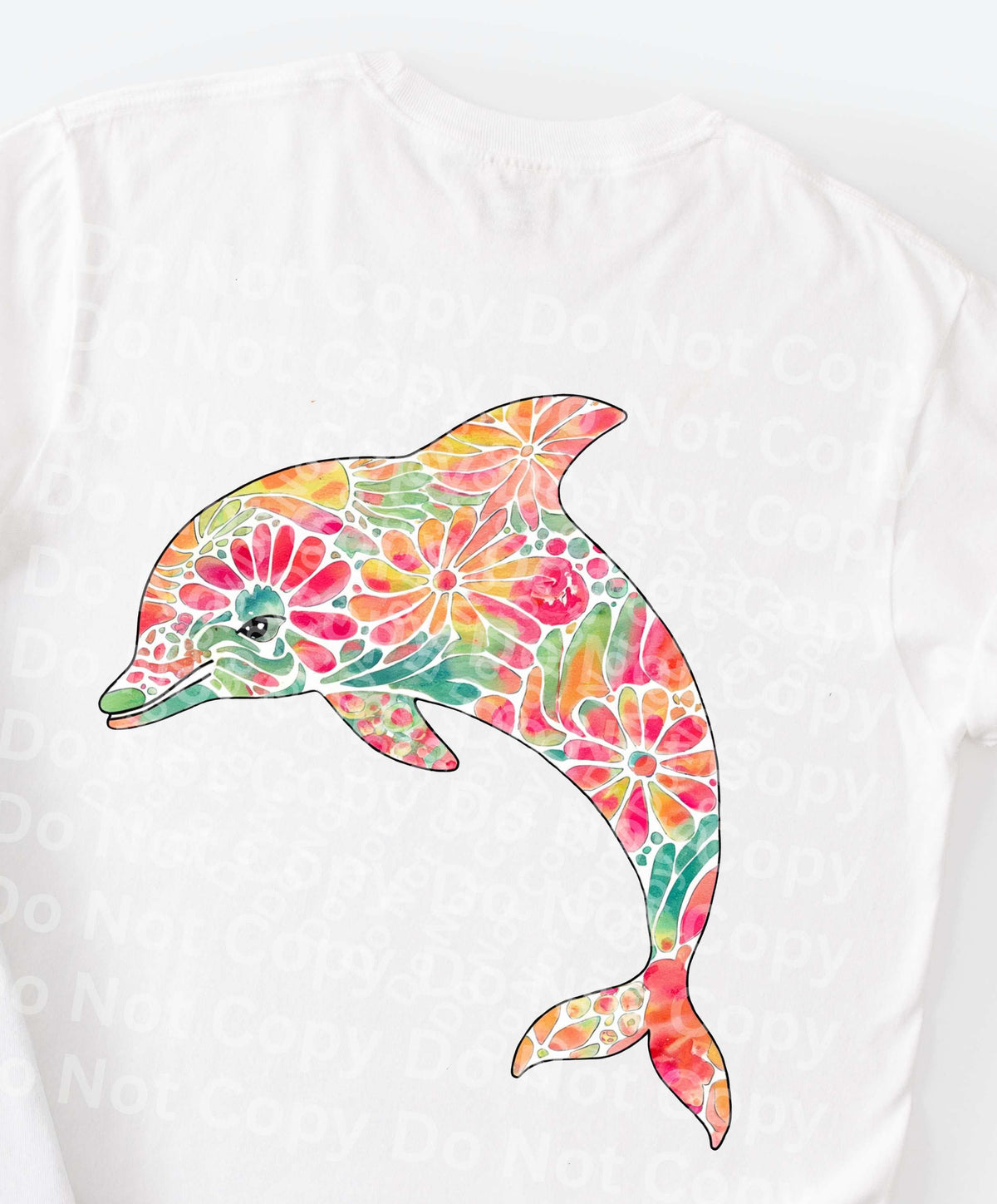 Floral dolphin (Irene) DTF Transfer