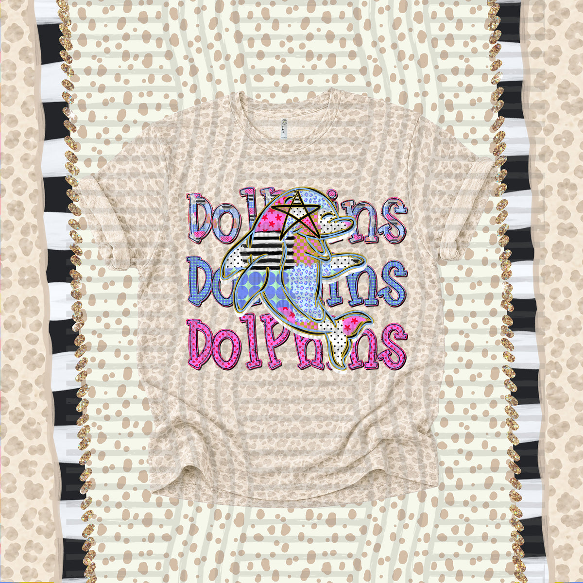Dolphins-Dolly Doodle Print (Caplinger) DTF Transfer