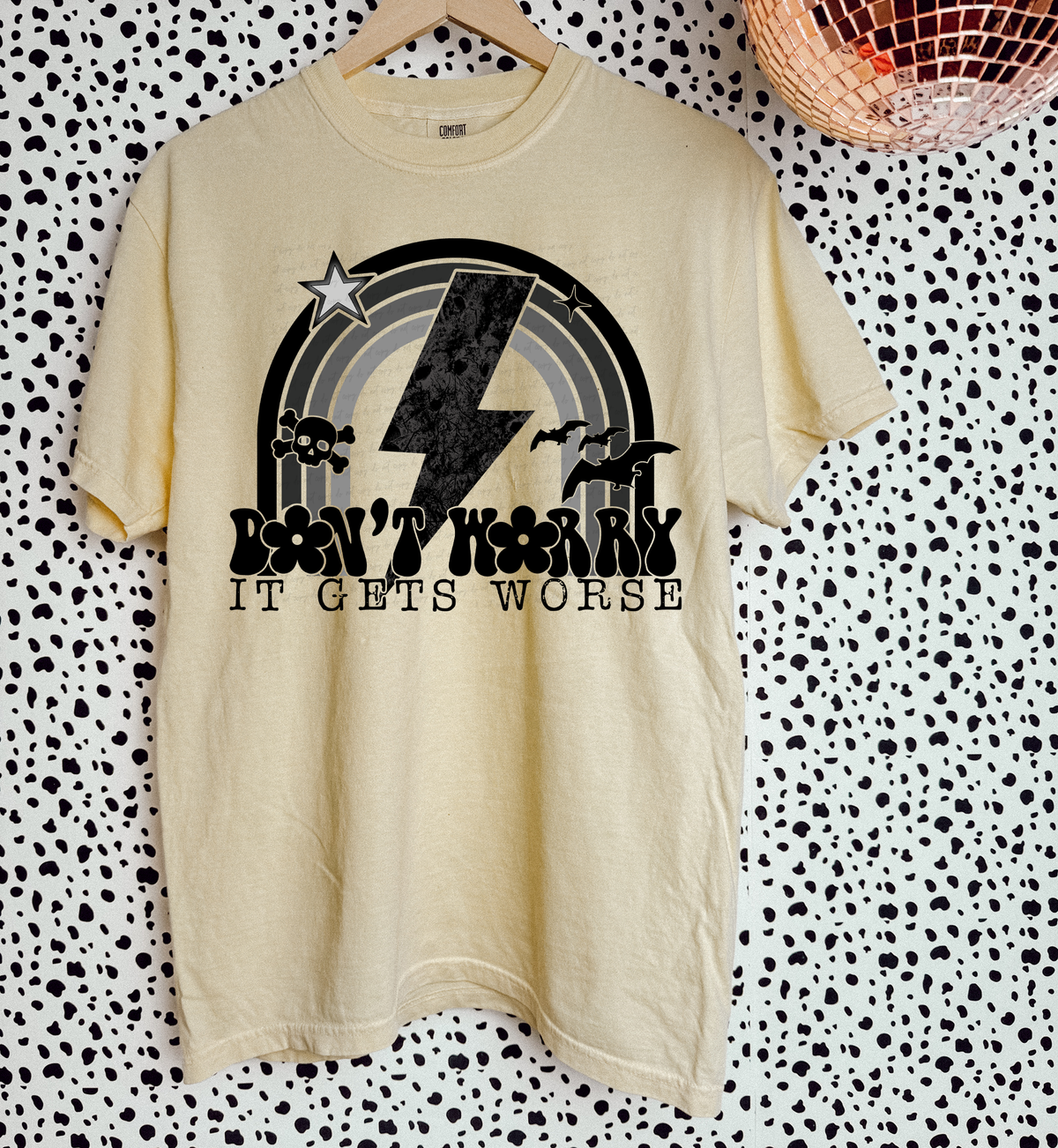 Don't Worry It Gets Worse Black Rainbow 111461 DTF transfer