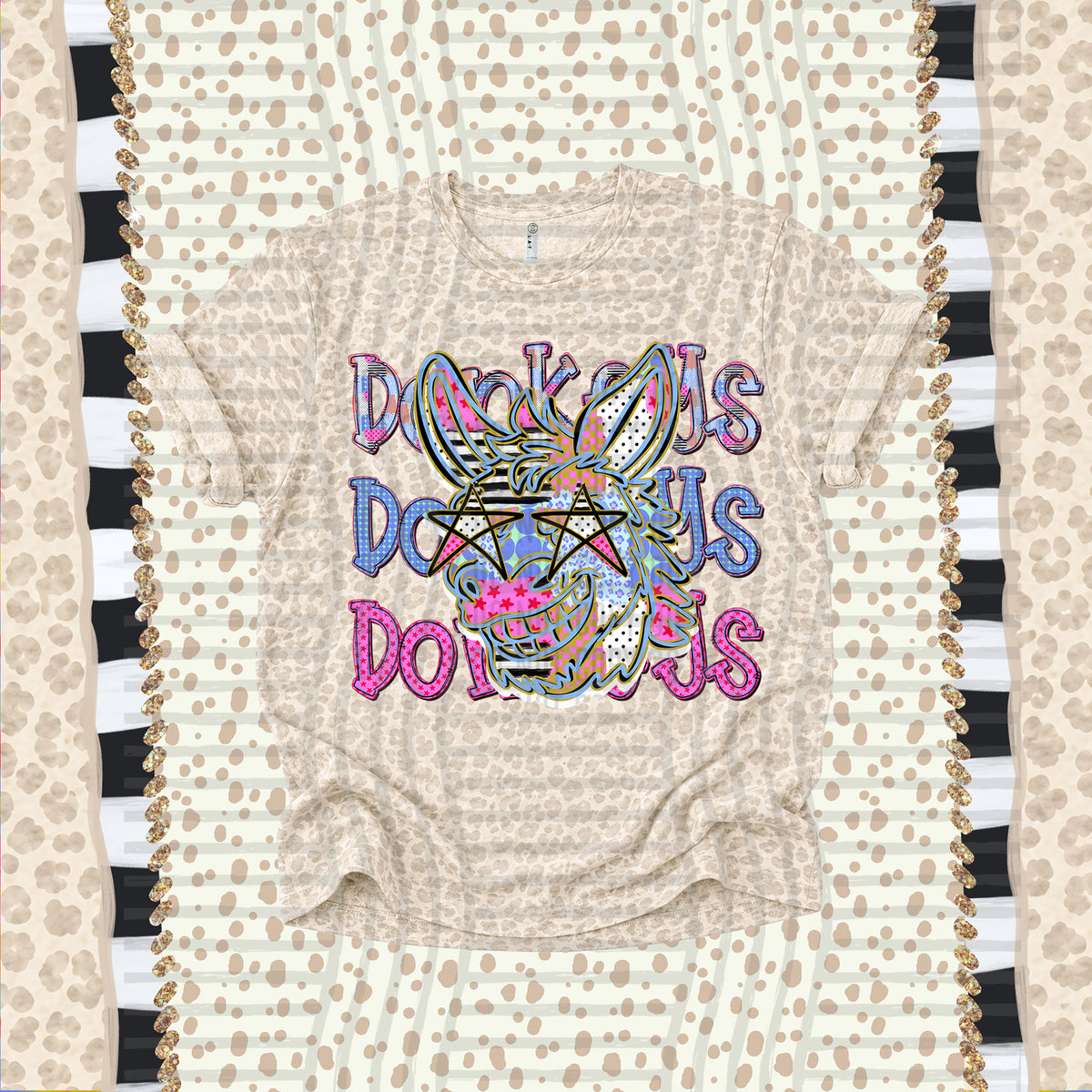 Donkeys-Dolly Doodle Print (Caplinger) DTF Transfer
