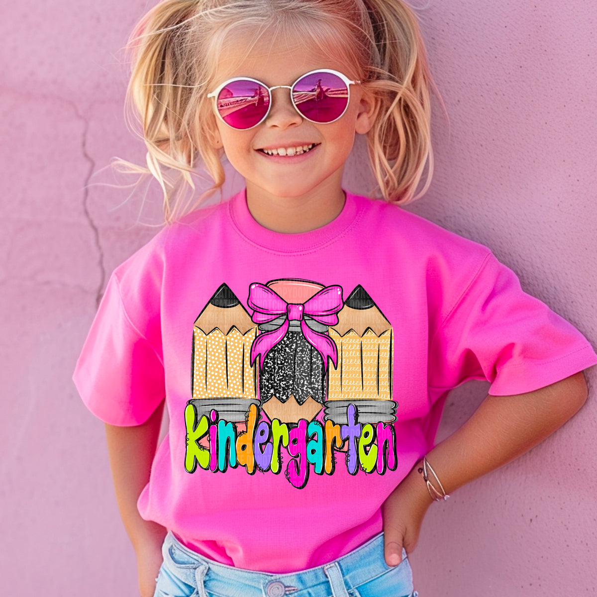 Kindergarten doodle pencil GIRL (SDD) 107143 DTF transfer